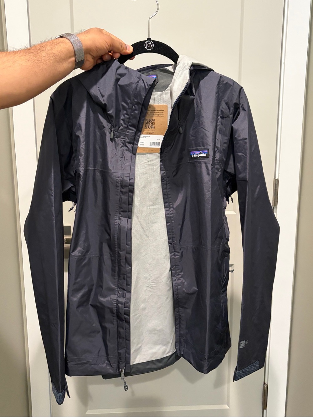 Patagonia Men's Charcoal Hooded Windbreaker Jacket